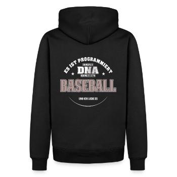 Es ist in meiner DNA ich muss zum BASEBALL - Männer Premium Bio Hoodie - Schwarz - Hinten - Nico (187cm)