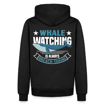Whale Watching Whale Watching Orca Blue Whale - Men’s Premium Organic Hoodie - black - Back - Nico (187cm)