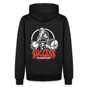 GYM No Excuses Body Building Fitness Gorilla - Männer Premium Bio Hoodie - Schwarz - Hinten - Nico (187cm)