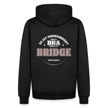 Es ist in meiner DNA ich muss zum BRIDGE - Männer Premium Bio Hoodie - Schwarz - Hinten - Nico (187cm)