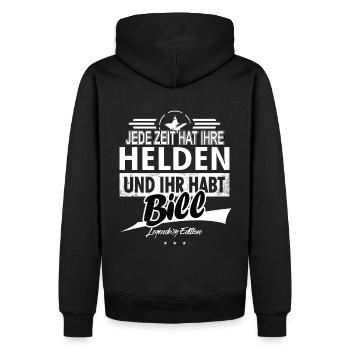 Jede Zeit hat Ihre Helden ihr habt Bill - Männer Premium Bio Hoodie - Schwarz - Hinten - Nico (187cm)
