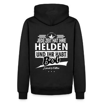 Jede Zeit hat Ihre Helden ihr habt Bob - Männer Premium Bio Hoodie - Schwarz - Hinten - Nico (187cm)