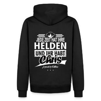 Jede Zeit hat Ihre Helden ihr habt Chris - Männer Premium Bio Hoodie - Schwarz - Hinten - Nico (187cm)