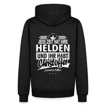 Jede Zeit hat Ihre Helden ihr habt Christoffer - Männer Premium Bio Hoodie - Schwarz - Hinten - Nico (187cm)