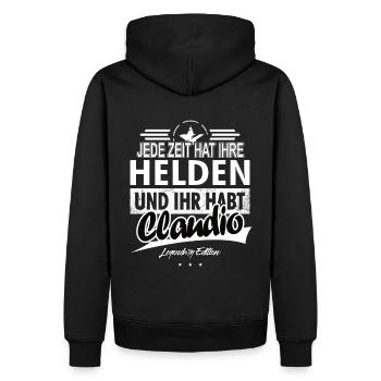 Jede Zeit hat Ihre Helden ihr habt Claudio - Männer Premium Bio Hoodie - Schwarz - Hinten - Nico (187cm)