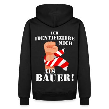 Ich identifiziere mich als Bauer - Streik Protest - Männer Premium Bio Hoodie - Schwarz - Hinten - Nico (187cm)