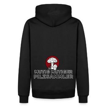 Pilzsammler Pilze suchen - Männer Premium Bio Hoodie - Schwarz - Hinten - Nico (187cm)