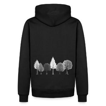 Forest Trees Black & White - Men’s Premium Organic Hoodie - black - Back - Nico (187cm)