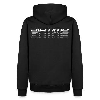 airtime shaddows shape on dark - Männer Premium Bio Hoodie - Schwarz - Hinten - Nico (187cm)
