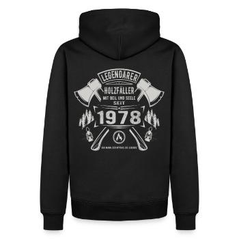 Legendärer Holzfäller Geboren 1978 Geschenk - Männer Premium Bio Hoodie - Schwarz - Hinten - Nico (187cm)