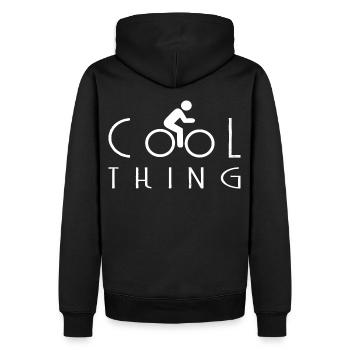 Cool Thing Fahrrad - Männer Premium Bio Hoodie - Schwarz - Hinten - Nico (187cm)