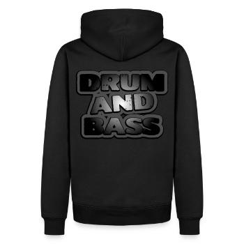 Drum and Bass DNB Dark Remix - Männer Premium Bio Hoodie - Schwarz - Hinten - Nico (187cm)