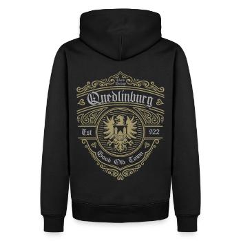 Quedlinburg (bonne vieille ville-édition) - Sweat à capuche Premium bio Homme - noir - Dos - Nico (187cm)