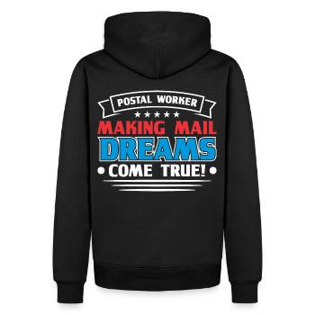 Postbote Briefträger Brief Paketdienst Geschenk - Männer Premium Bio Hoodie - Schwarz - Hinten - Nico (187cm)