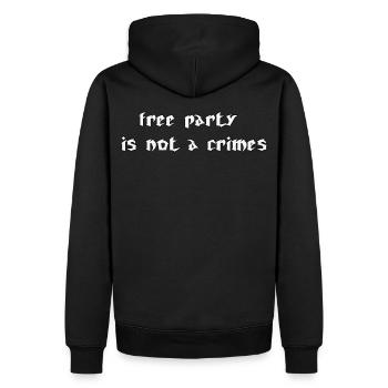 freeparty1 - Männer Premium Bio Hoodie - Schwarz - Hinten - Nico (187cm)