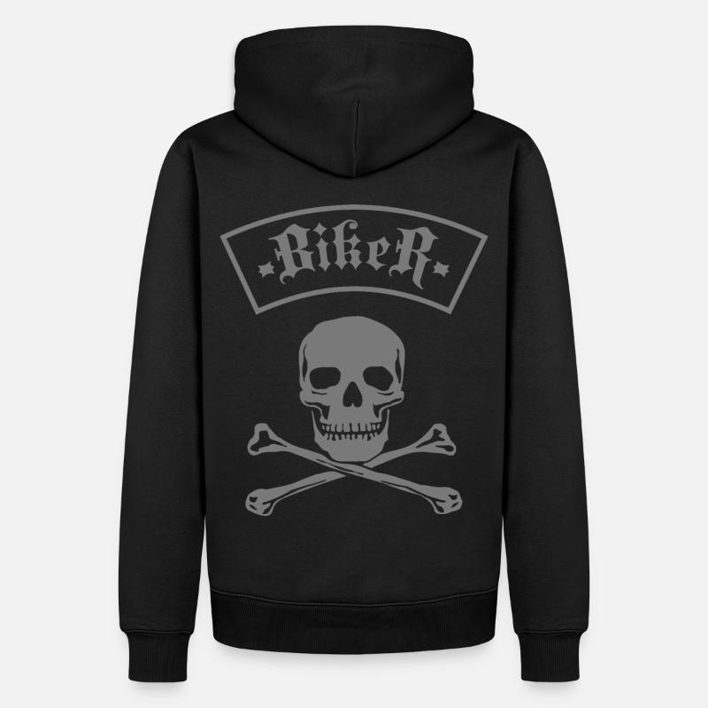 Biker Skull & Bones - Sweat à capuche Premium bio Homme - noir