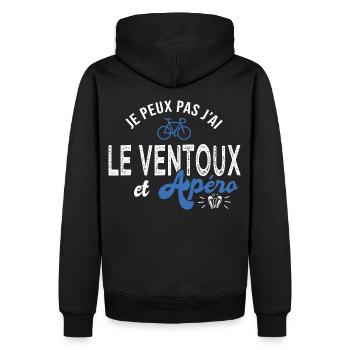 je peux pas j ai le ventoux cadeau cool vélo - Sweat à capuche Premium bio Homme - noir - Dos - Nico (187cm)