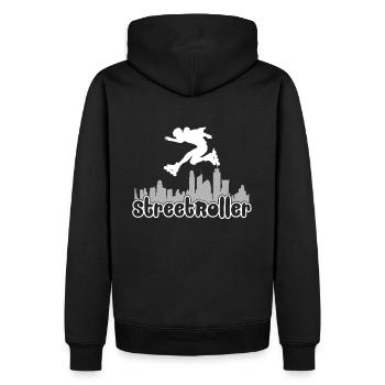 StreetRoller - Men’s Premium Organic Hoodie - black - Back - Nico (187cm)