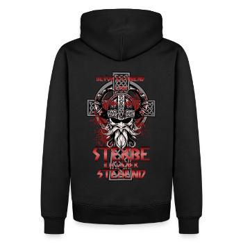 Viking prefers to die standing than to live kneeling - Men’s Premium Organic Hoodie - black - Back - Nico (187cm)