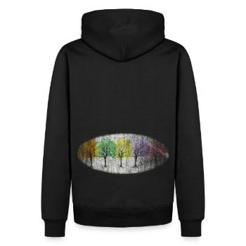 forêt hivernale colorée forêt hivernale - Sweat à capuche Premium bio Homme - noir - Dos - Nico (187cm)