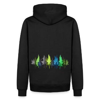 Bunter Wald Bäume bunt - Männer Premium Bio Hoodie - Schwarz - Hinten - Nico (187cm)