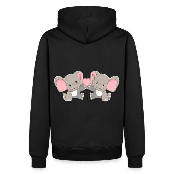 Elephant Baby Heart Enfants Naissance Jumeaux Enfants - Sweat à capuche Premium bio Homme - noir - Dos - Nico (187cm)