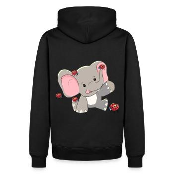 Animaux sauvages Eléphants Bébé Coccinelle Bonheur - Sweat à capuche Premium bio Homme - noir - Dos - Nico (187cm)