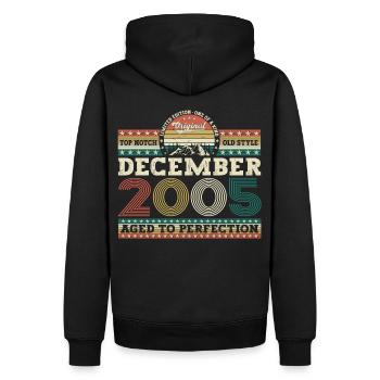 December Year 2005 17th birthday gift - Men’s Premium Organic Hoodie - black - Back - Nico (187cm)