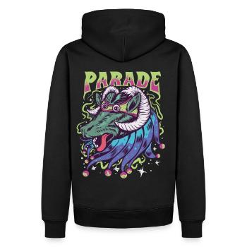 Parade goat - Männer Premium Bio Hoodie - Schwarz - Hinten - Nico (187cm)