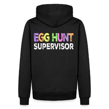 Egg Hunt Supervisor, happy easter, easter egg - Men’s Premium Organic Hoodie - black - Back - Nico (187cm)