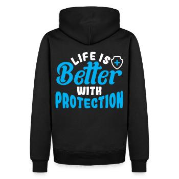 Versicherungskaufmann Versicherungsvertreter - Männer Premium Bio Hoodie - Schwarz - Hinten - Nico (187cm)