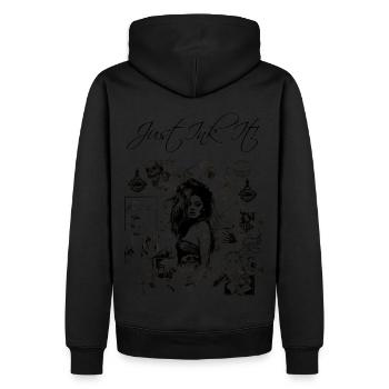 Einfach einfärben! - Männer Premium Bio Hoodie - Schwarz - Hinten - Nico (187cm)