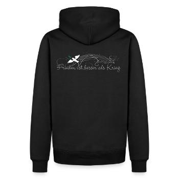 Mieux vaut la paix que la guerre - Sweat à capuche Premium bio Homme - noir - Dos - Nico (187cm)