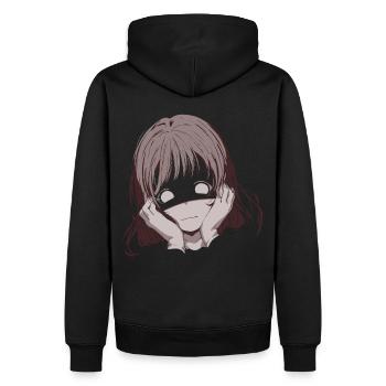 Dark Anime Yandere - Conception de fille mignonne effrayante - Sweat à capuche Premium bio Homme - noir - Dos - Nico (187cm)