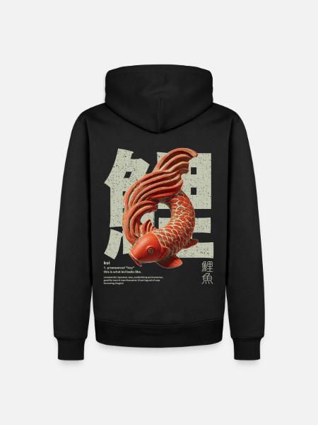 Japanese Koi Fish – Happiness & Transformation - Men’s Premium Organic Hoodie - black