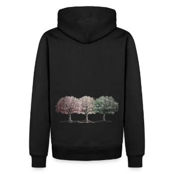 Bunte Bäume bunt Baum Wald - Männer Premium Bio Hoodie - Schwarz - Hinten - Nico (187cm)