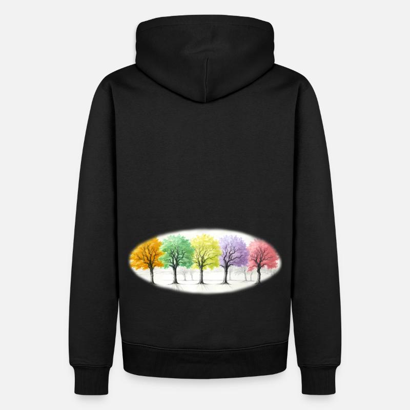 Bunt Bäume Baum Wald - Männer Premium Bio Hoodie - Schwarz