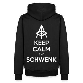 Saarland - Keep Calm and schwenk - Männer Premium Bio Hoodie - Schwarz - Hinten - Nico (187cm)