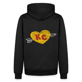 KC Red & Yellow Heart & Arrow KC Kansas City 2 Let - Men’s Premium Organic Hoodie - black - Back - Nico (187cm)