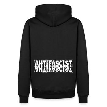 anti faschist antifaschist freiheitskämpfer - Männer Premium Bio Hoodie - Schwarz - Hinten - Nico (187cm)