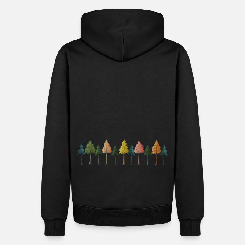 Dessin De Forêt D’arbres - Sweat à capuche Premium bio Homme - noir
