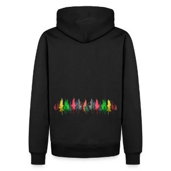 Bunter Wald bunt Bäume Baum - Männer Premium Bio Hoodie - Schwarz - Hinten - Nico (187cm)