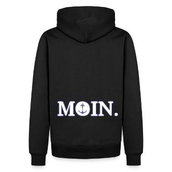 Moin Nordisch Küste Urlaub - Männer Premium Bio Hoodie - Schwarz - Hinten - Nico (187cm)