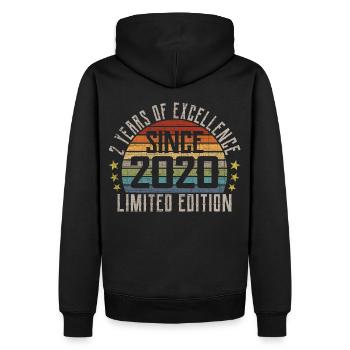 Limited Edition 2020 Geschenk Zum 2. Geburtstag - Männer Premium Bio Hoodie - Schwarz - Hinten - Nico (187cm)