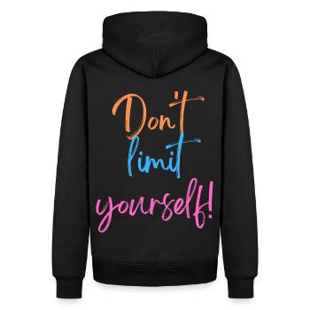 KDFA I Don't limit yourself! - Männer Premium Bio Hoodie - Schwarz - Hinten - Nico (187cm)