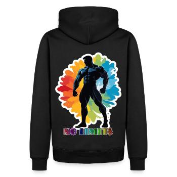 Aucune limite - Sweat à capuche Premium bio Homme - noir - Dos - Nico (187cm)