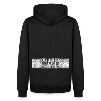 Für Maurer - Männer Premium Bio Hoodie - Schwarz - Hinten - Nico (187cm)