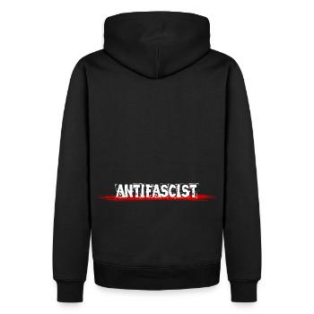 Antifasciste Antifascista - Sweat à capuche Premium bio Homme - noir - Dos - Nico (187cm)