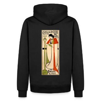 Arts & Crafts Art Nouveau Art Nouveau Glagow 1900 - Sweat à capuche Premium bio Homme - noir - Dos - Nico (187cm)