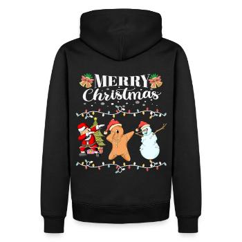 Frohe Weihnachten Dabbing Crew - Männer Premium Bio Hoodie - Schwarz - Hinten - Nico (187cm)